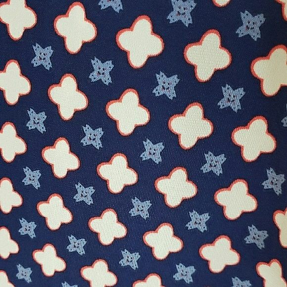 Max Studio Sleeveless Midi Dress Blue White Orange Geometric Medallion Size XS - Picture 6 of 10